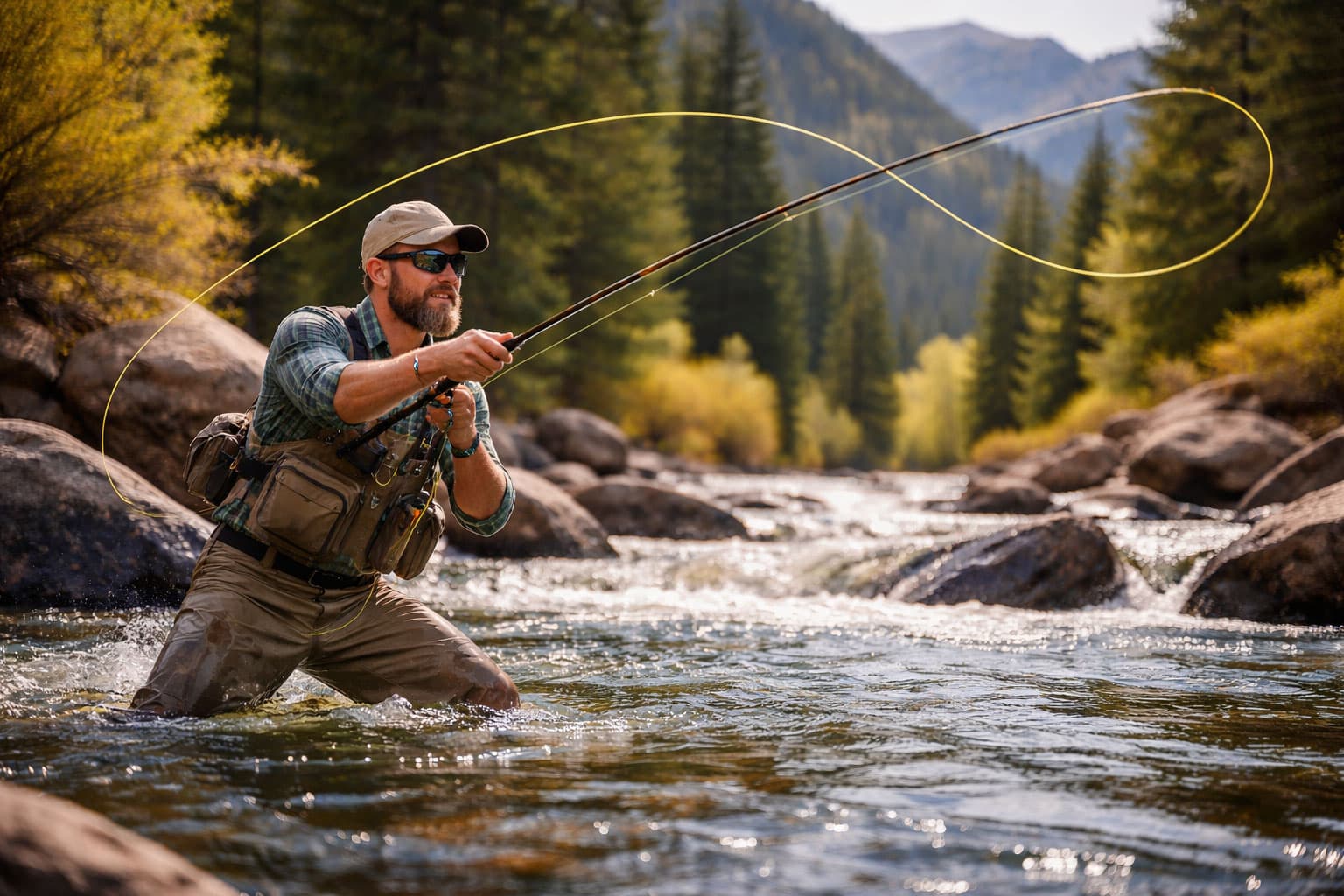 Fly fishing on a Colorado river